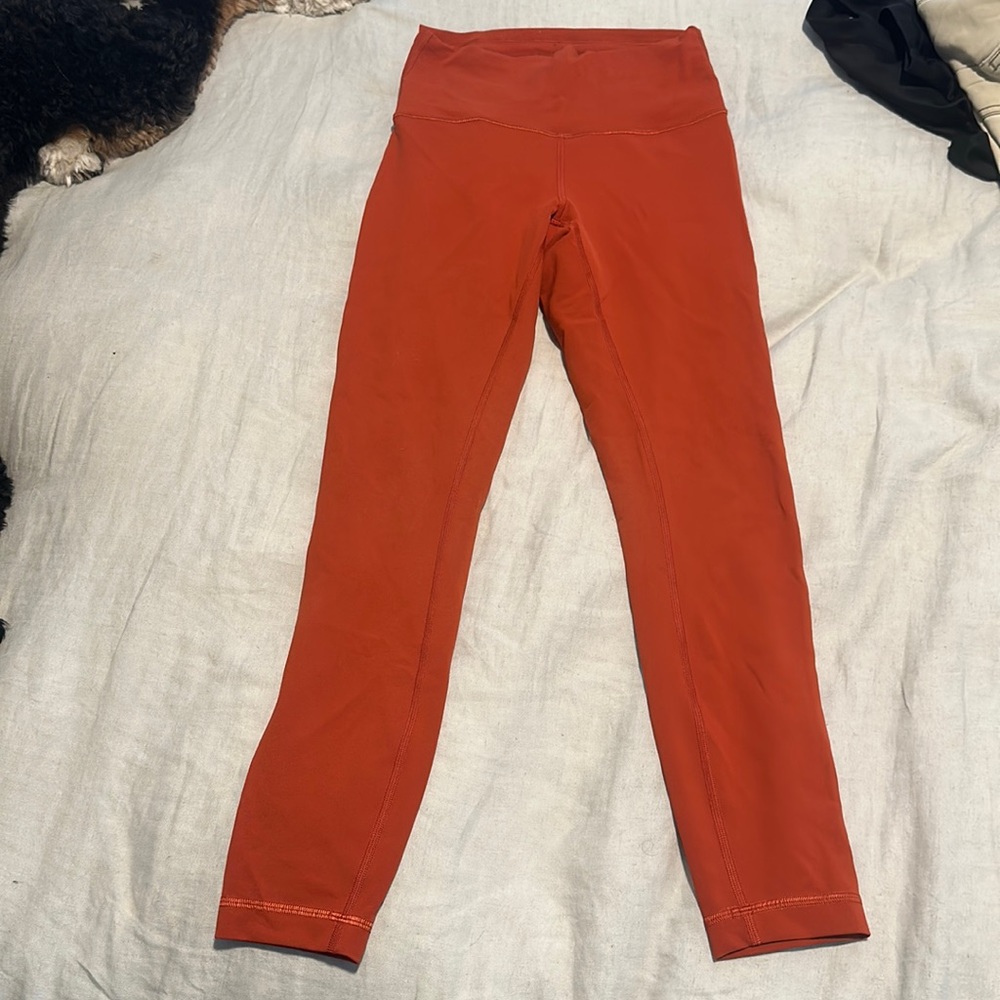 Burnt Orange Lululemon Leggins - wonder train